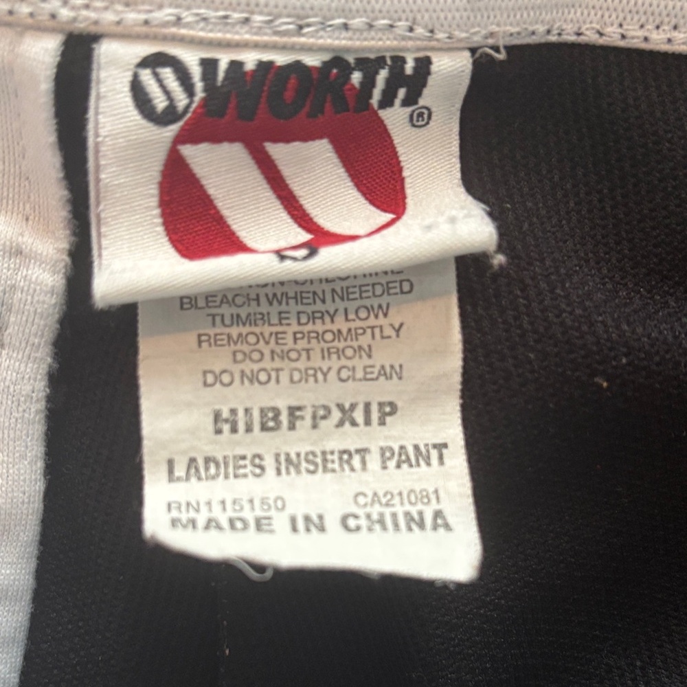 WORTH FPEX Black and White Girl’s Softball Insert Pants. Smoke Free home.